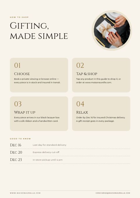 Luxury Gifts — How to Order page