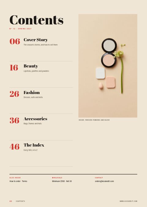 Magazine Style — Contents page
