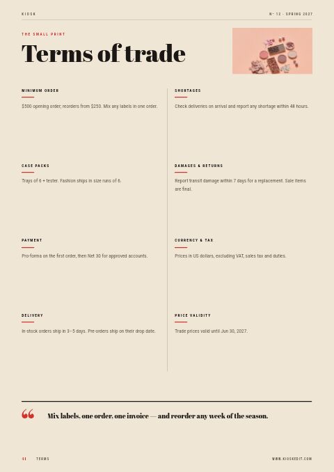 Magazine Style — Notes / Terms page