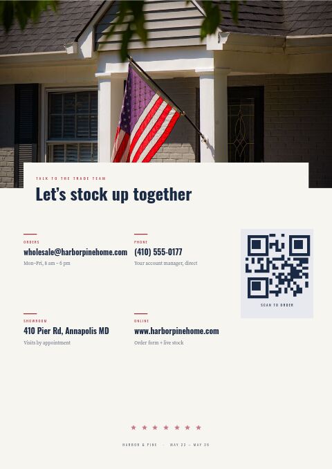 Memorial Day Sale — Contact / Info page