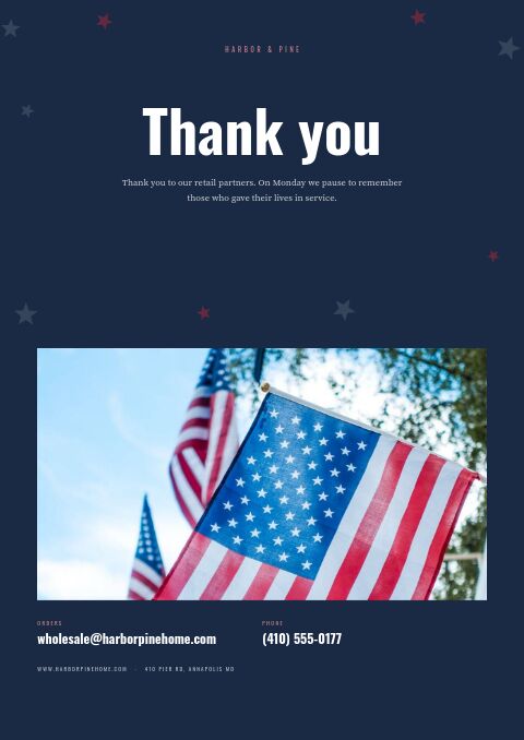 Memorial Day Sale — Back Cover page