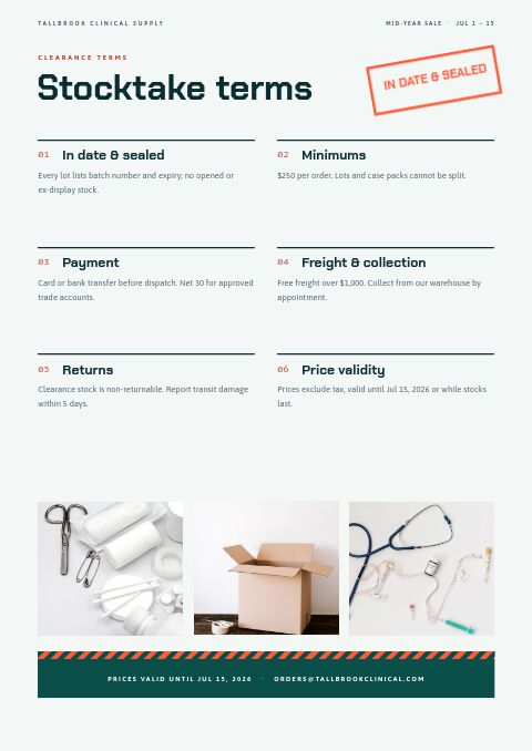 Mid-Year Sale — Notes / Terms page