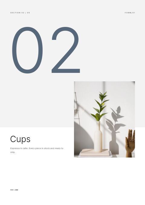 Minimal Catalog — Collection Divider page