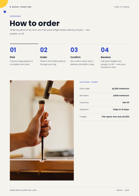 Modern Catalog — How to Order page