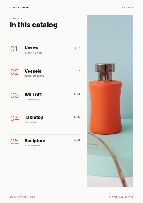 New Arrivals — Contents page