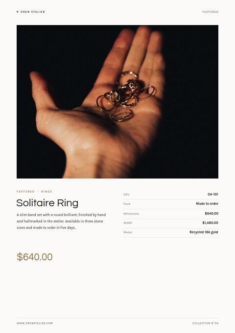 New Collection — Featured Product page
