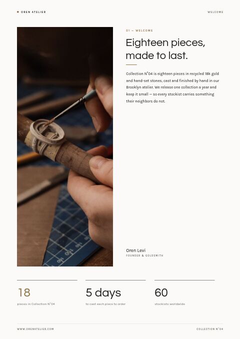 New Collection — Welcome / About page