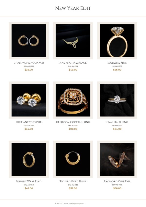 New Year Collection — product page, 3 × 3 grid