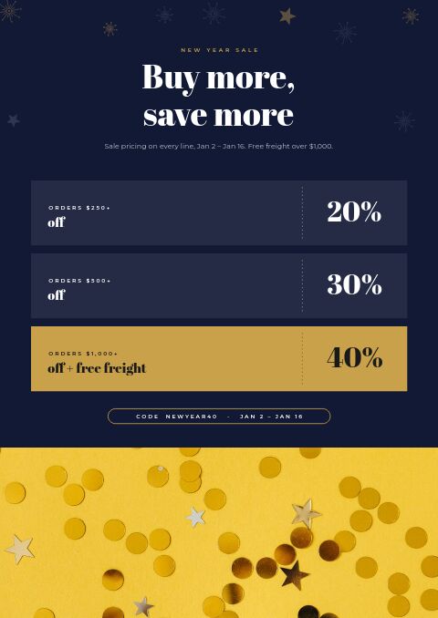 New Year Sale — Promo / Sale page