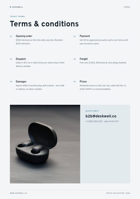 Office Collection — Notes / Terms page