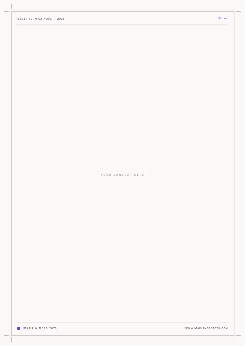 Order Form Catalog — Framed Blank page