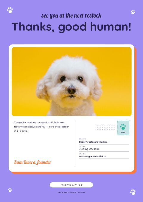Pet Products Catalog — Back Cover page