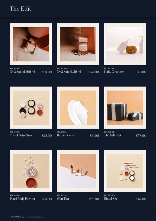 Premium Catalog — product page, 3 × 3 grid