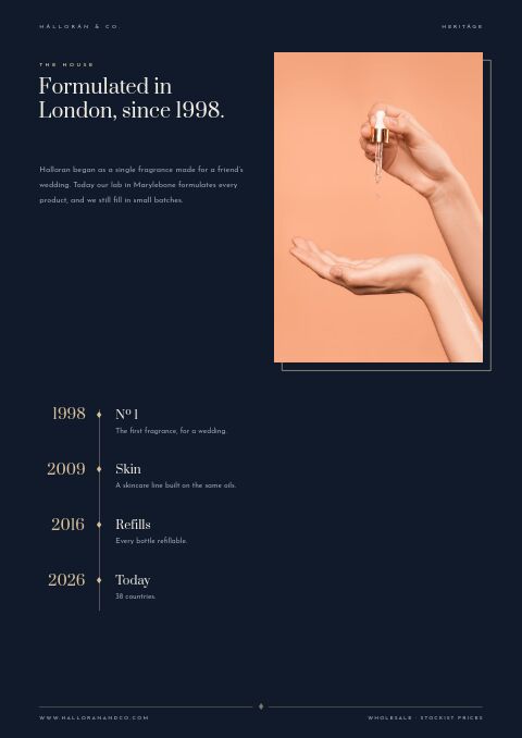 Premium Catalog — Brand Story page
