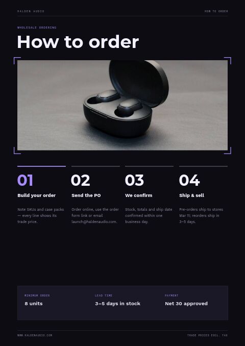 Product Launch — How to Order page