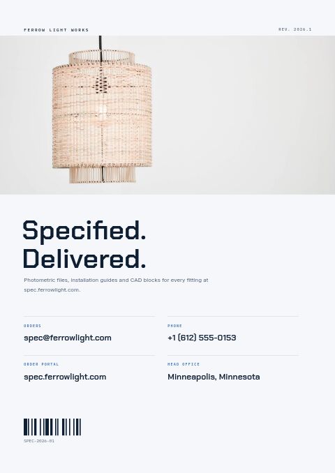 Product Specification Catalog — Back Cover page