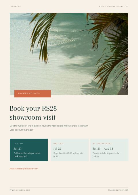 Resort Collection — Event / Launch page