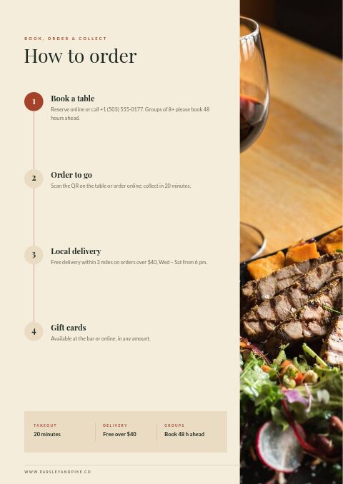 Restaurant Menu — How to Order page