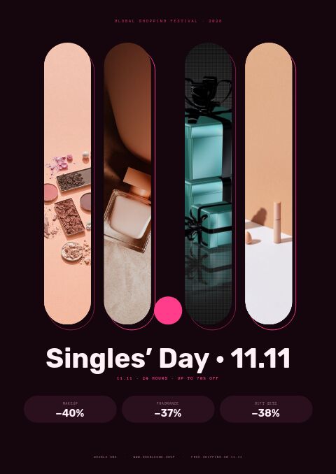 Singles’ Day 11.11 catalog template cover