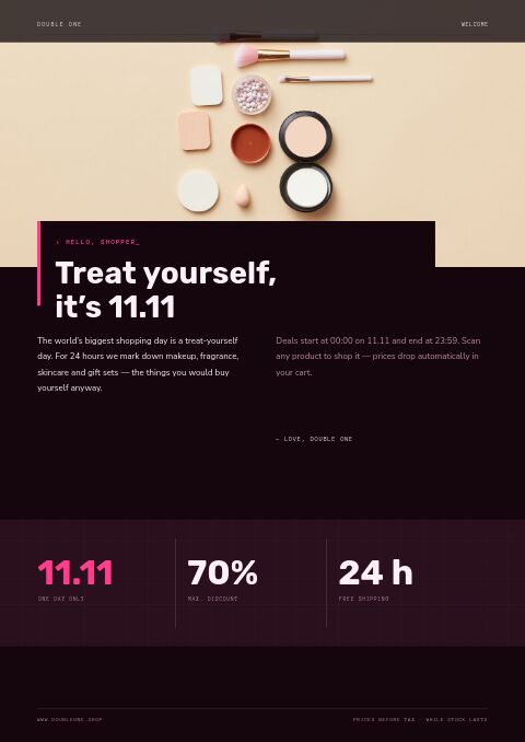 Singles’ Day 11.11 — Welcome / About page