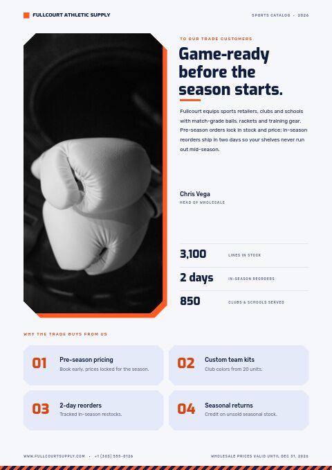 Sports Catalog — Welcome / About page