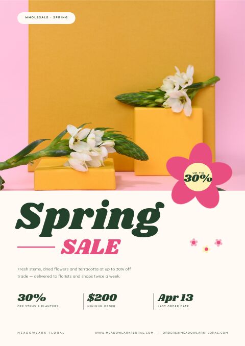 Spring Sale catalog template cover