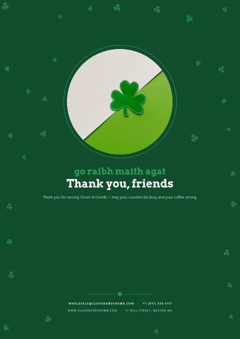 St. Patrick’s Day — Back Cover page