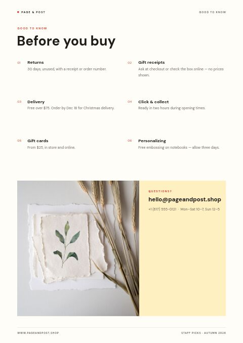 Staff Picks — Notes / Terms page