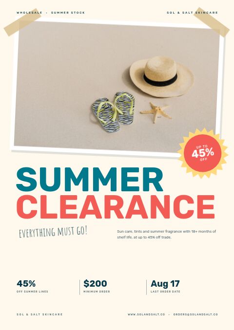 Summer Clearance catalog template cover