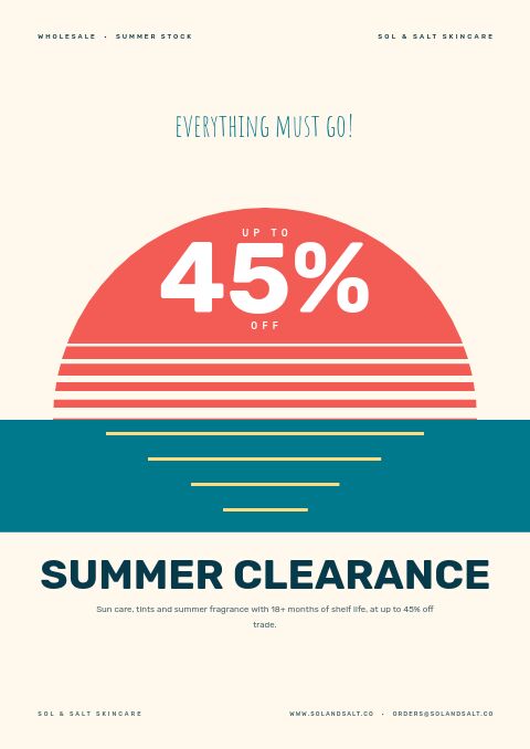 Summer Clearance — Cover · poster page