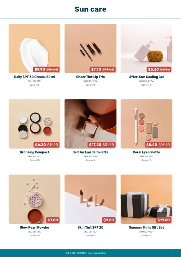 Summer Clearance — product page, 3 × 3 grid