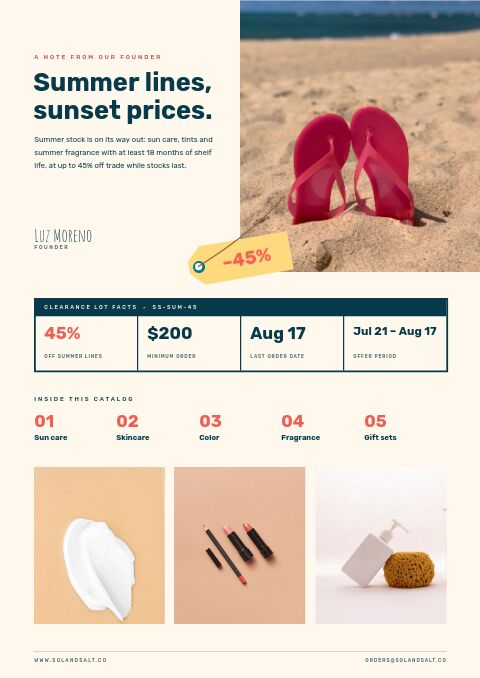 Summer Clearance — Welcome / About page
