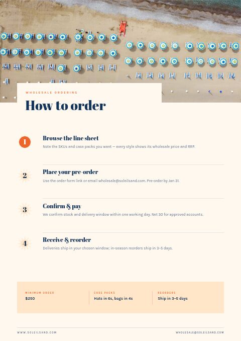 Summer Collection — How to Order page