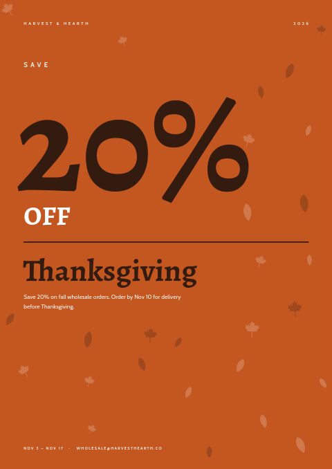 Thanksgiving Sale — Cover · poster page