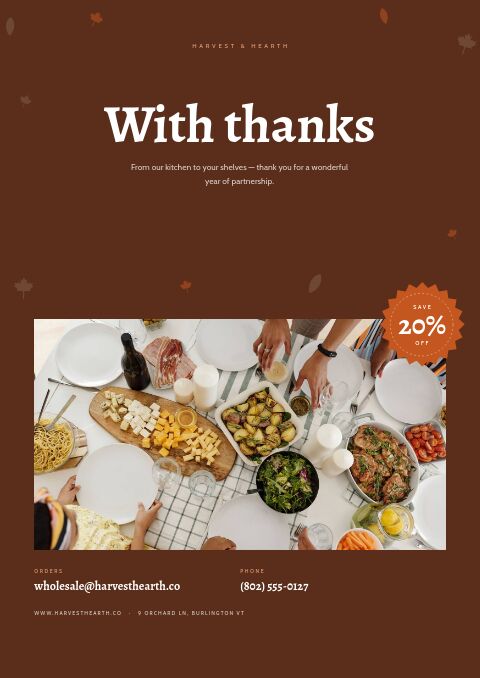 Thanksgiving Sale — Back Cover page