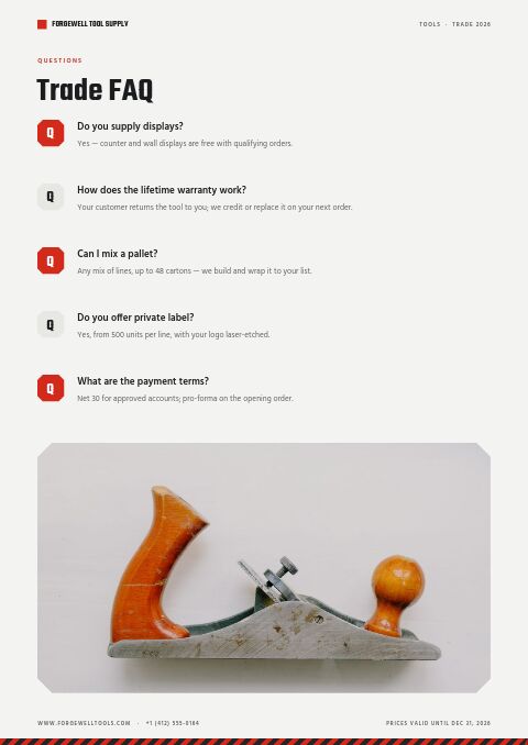 Tools Catalog — FAQ page