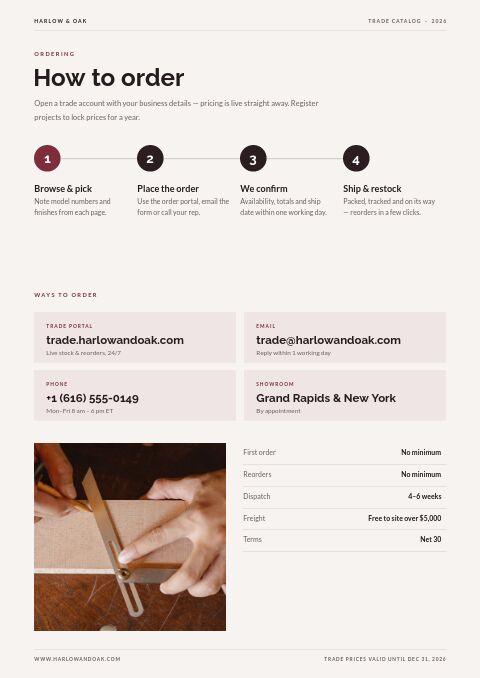Trade Catalog — How to Order page