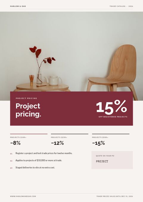 Trade Catalog — Promo / Sale page