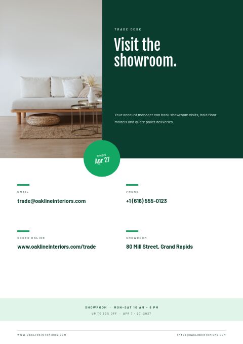 Up to 20% Off — Contact / Info page