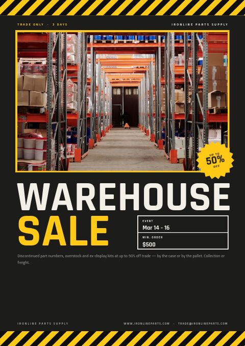 Warehouse Sale catalog template cover