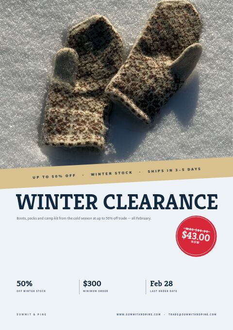 Winter Clearance — Cover · band page