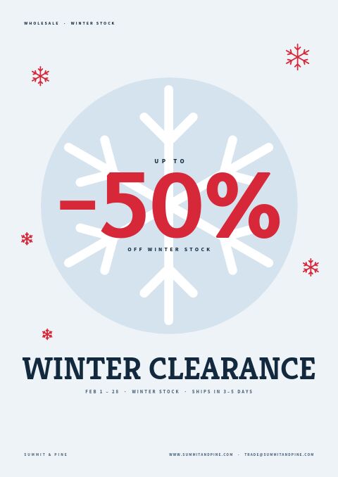Winter Clearance — Cover · poster page