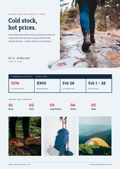 Winter Clearance — Welcome / About page