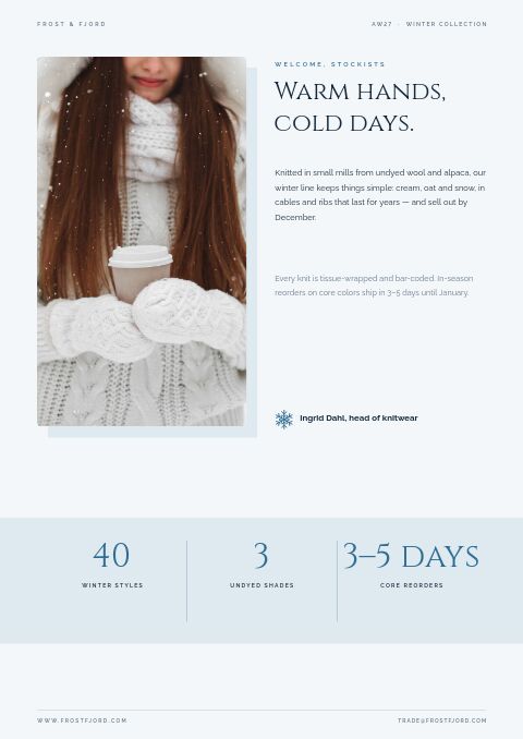 Winter Collection — Welcome / About page