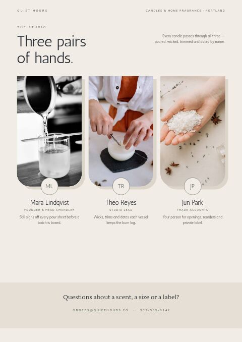 Candles & Home Fragrance — Meet the Team page