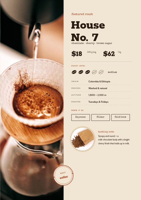 Coffee & Bakery — Featured Product page