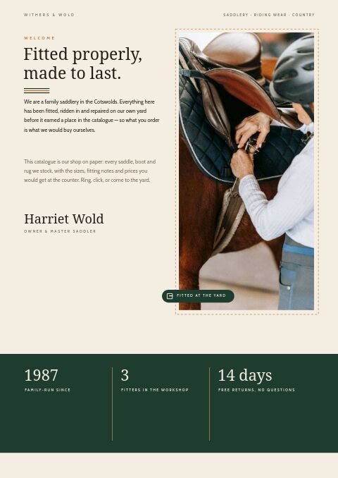 Equestrian & Country — Welcome / About page