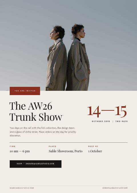 Fashion & Apparel — Event / Launch page