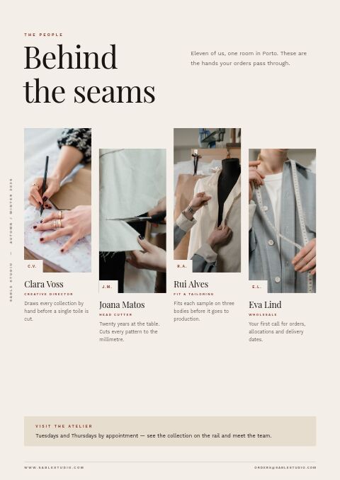 Fashion & Apparel — Meet the Team page