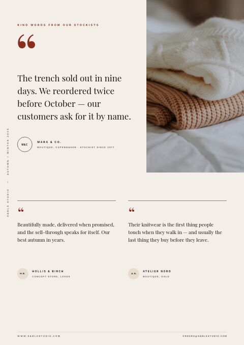 Fashion & Apparel — Testimonials page